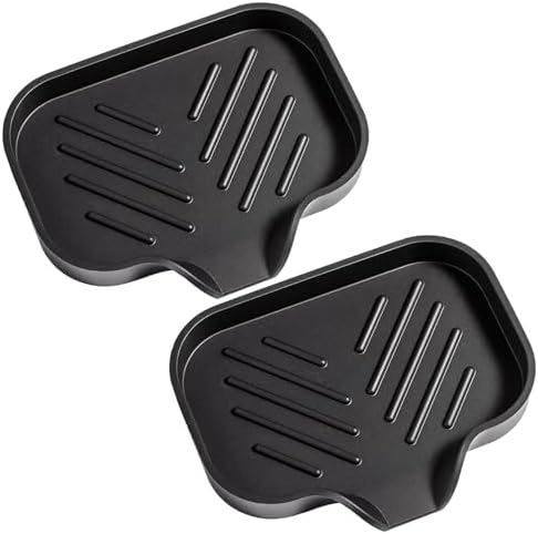 2 Pack Silicone Soap Dishes with Drain Spout Black 491x393