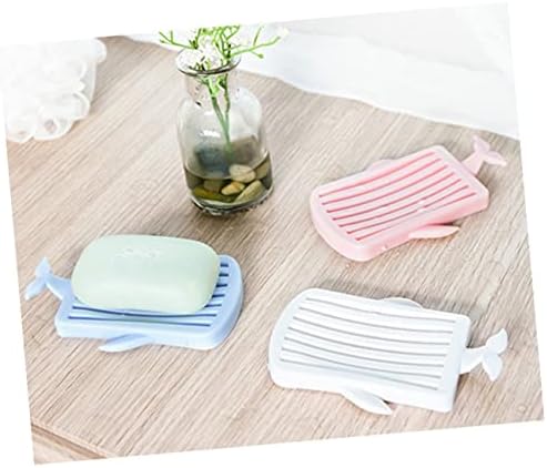 Hoement Plastic Soap Dish Whale Shape Drain Holder