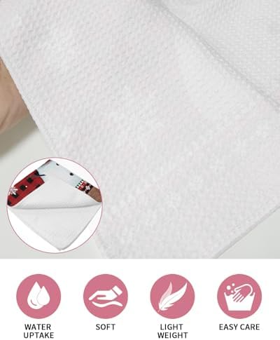 Falaniique Xmas Snowman Waffle Towel Set of 4