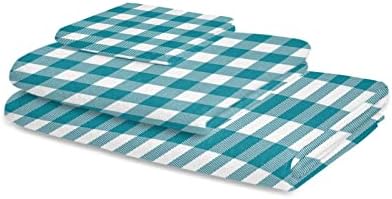 Shine-Home Retro Buffalo Plaid Towel Set for Bathroom