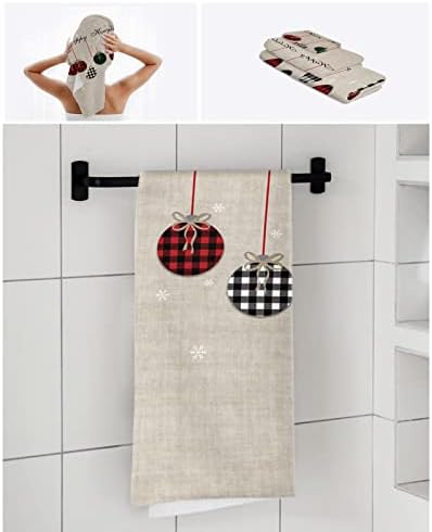 IDOWMAT Soft 3-Piece Towel Set - Farm Linen Plaid 1