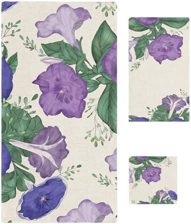 Smile Sunflower Bath Towels Set of 3 with Morning Glory Design