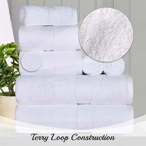 Superior Egyptian Cotton Pile 6-Piece Towel Set - White