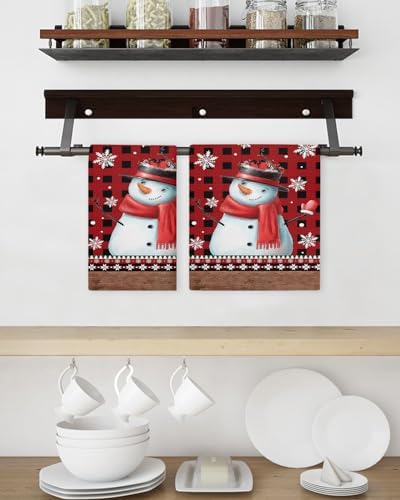 Falaniique Xmas Snowman Waffle Towel Set of 4