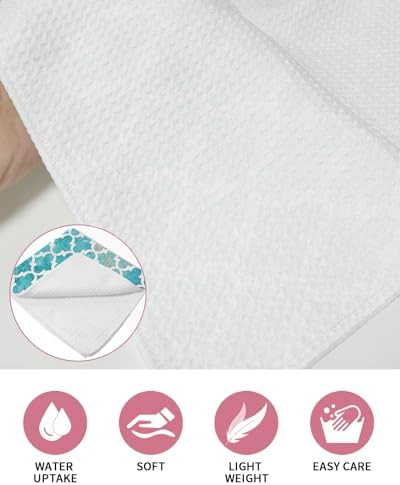 Falaniique Waffle Towel Set of 3 - Turquoise Modern Soft