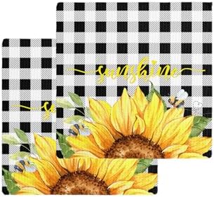 Falaniique Waffle Plaid Dish Towel Set of 2