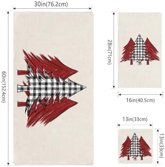 ZOE GARDEN Christmas Tree Checkered Towel Set