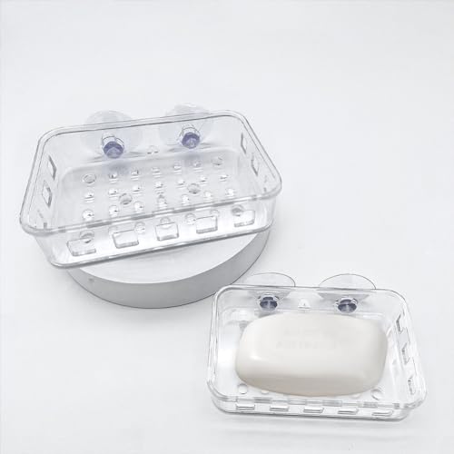 Capiant 1 Pack Suction Cup Soap Dish Holder Clear Acrylic Plastic