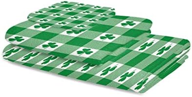 ZOE GARDEN Buffalo Plaid Shamrock Towel Set 1