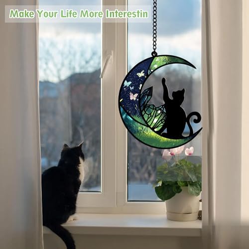 Cute Black Cat Hanging Decor Acrylic Gift for Women
