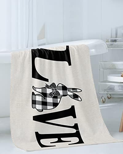 Anzona Easter Love Plaid Bunny 3-Piece Towel Set 1