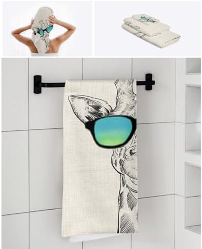 Smile Sunflower 3 Pcs Bath Towels Set with Giraffe Pattern