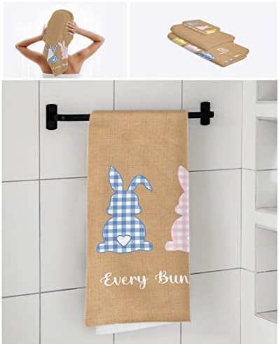 ZOE GARDEN Easter Bunny Plaid Towel Set 1