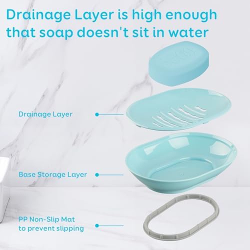 Cokolila Soap Dish with Drain Durable and Elegant