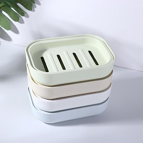 Portable Soap Box with Draining Tray and Non-Slip Base
