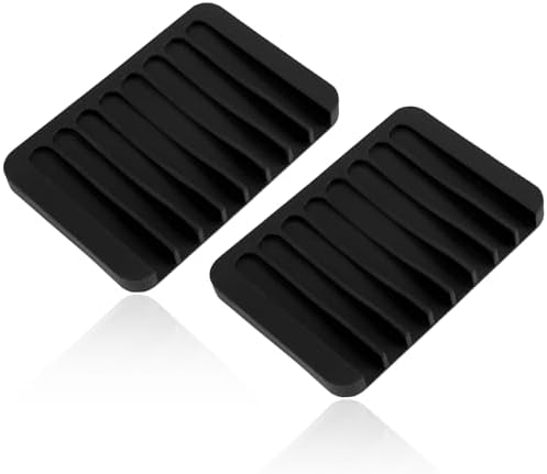 Dimeho 2 Pcs Silicone Soap Dish Waterfall Holder for Shower and Bathroom
