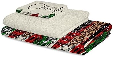 Chees D Zone Christmas Red Green Buffalo Plaid Bath Towel Set