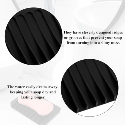 Dimeho 2 Pcs Silicone Soap Dish Waterfall Holder for Shower and Bathroom