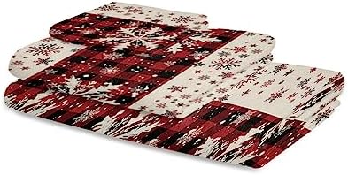ZOE GARDEN 3-Piece Christmas Snowflake Towel Set