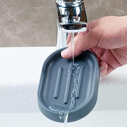 YOSXICC Soap Dishes 2PCS Dark Gray