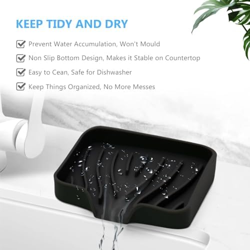KIACFFH Silicone Soap Holder for Kitchen Sink and Bathroom