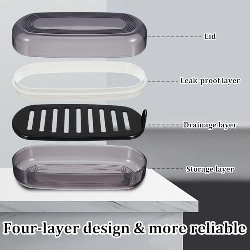 Kifmurase Large Black Shampoo Bar Holder with Drainage Dish