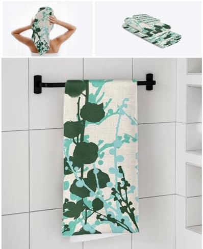 Sage Green Linen Bath Towel Set of 3 by Smile Sunflower