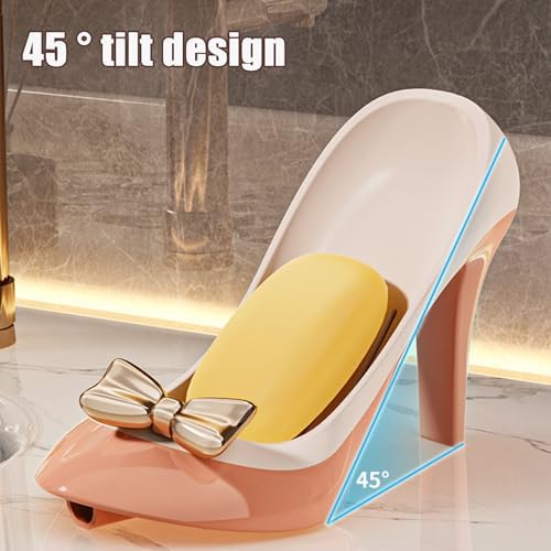 Creative High Heel Soap Holder with Suction Cup Drain Tray