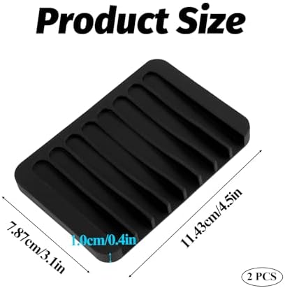 Dimeho 2 Pcs Silicone Soap Dish Waterfall Holder for Shower and Bathroom