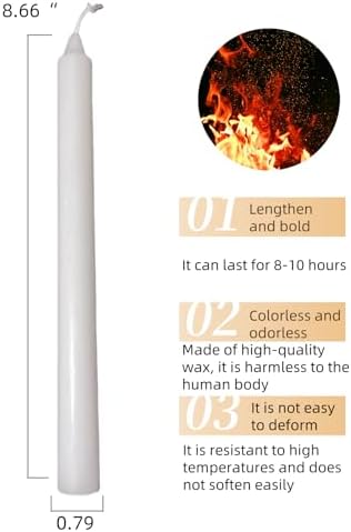SwandTanpand Taper Candles 866 Tall 10 Pack White