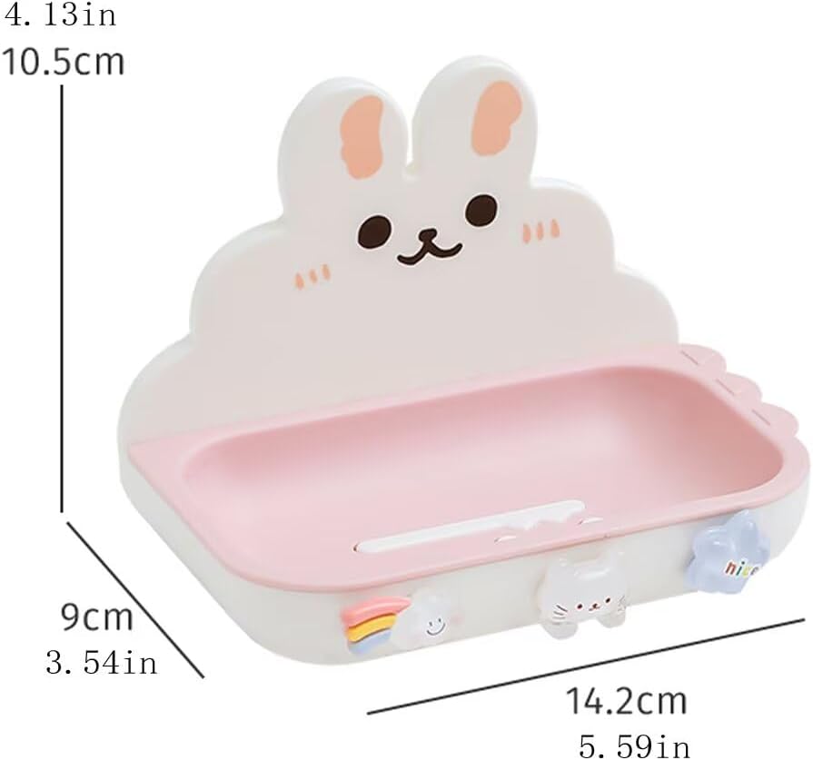 FABEILAI Rabbit Soap Holder Suction Cup White