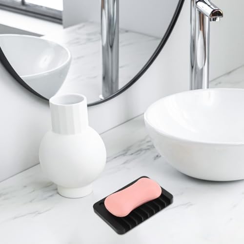 Dimeho 2 Pcs Silicone Soap Dish Waterfall Holder for Shower and Bathroom