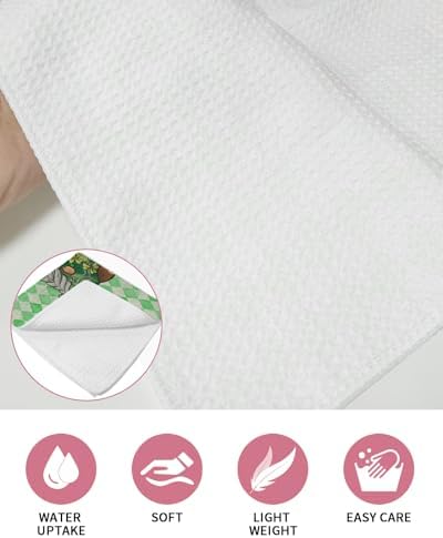 Falaniique Retro Checkered Waffle Towel Set of 4