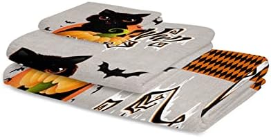 Chees D Zone Fall Pumpkin Halloween Orange Plaid Bath Towel Set