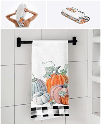 ZOE GARDEN Fall Eucalyptus Plaid Microfiber Towel Set 3-PC