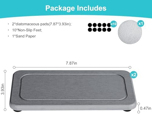 Ude-licate 2PCS Diatomite Faucet Mat for Kitchen and Bathroom 1