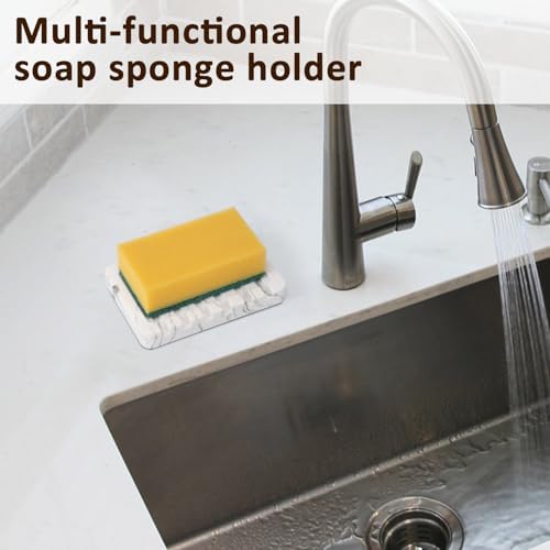 UHEY HOME Resin Soap Dish with Marble Look