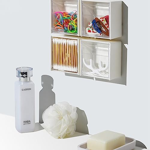 Bathroom Cotton Ball Holder with Transparent Window