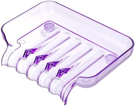 WELANGBN Purple Rectangular Soap Dish with Suction Cup