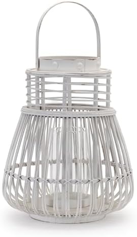 Melrose Tapered Woven Rattan Candle Lanterns - 1475 White