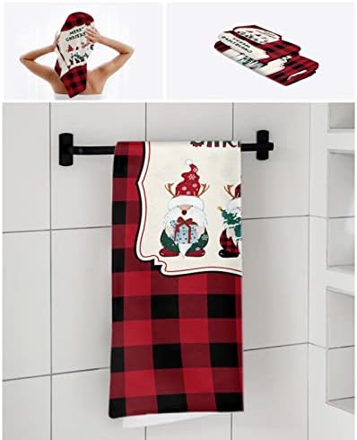 Shine-Home Check Red Black Towel Set for Bathroom 1