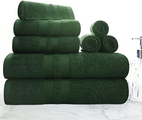 Superior Ultra-Soft 8-Piece Cotton Towel Set - Forest Green 1