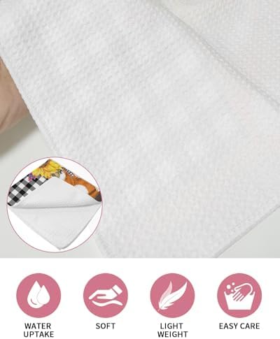 Falaniique Waffle Towel Set of 2 Black White
