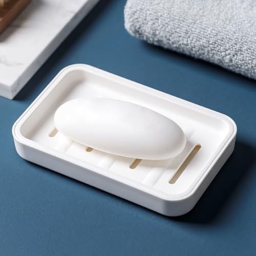 Staol 2PCS Plastic Soap Holder for Bathroom and Kitchen