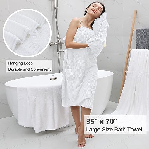 8 Piece Oversized White Bath Towel Set