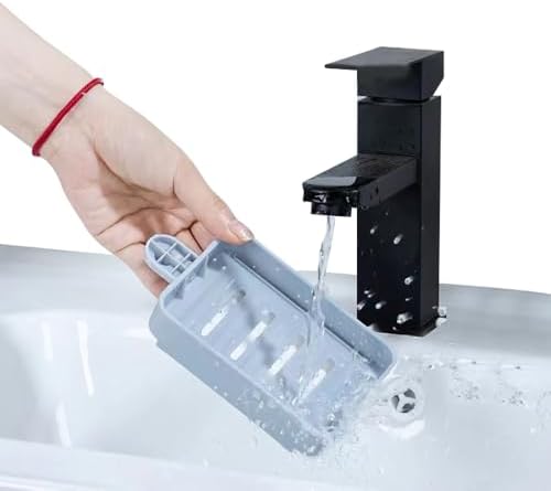 Wall Mount Soap Dish with Drainer Tray Grey