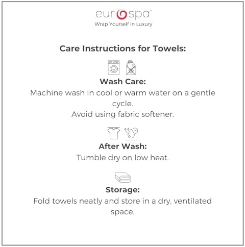 EuroSpa 100 Cotton 6 Piece Towel Set - Light Grey