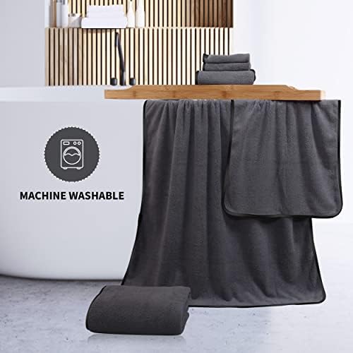Cosy Family 8-Piece Microfiber Towel Set - Dark Grey