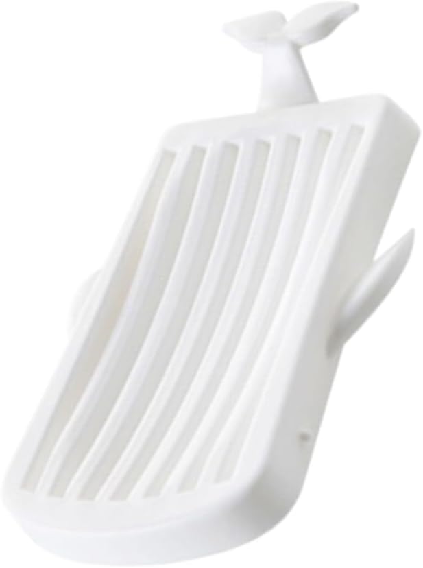 Hoement Plastic Soap Dish Whale Shape Drain Holder