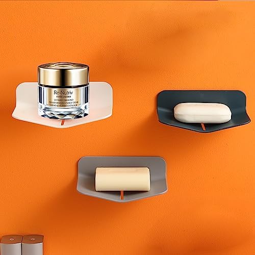 Self-Draining Shower Soap Holder No Drilling Strong Viscosity V-Shaped Design